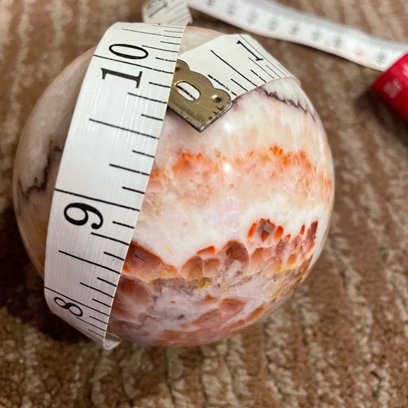 Beautiful XL Pork Stone Sphere- Dali Jasper- Banded Calcite - Picture 6 of 8